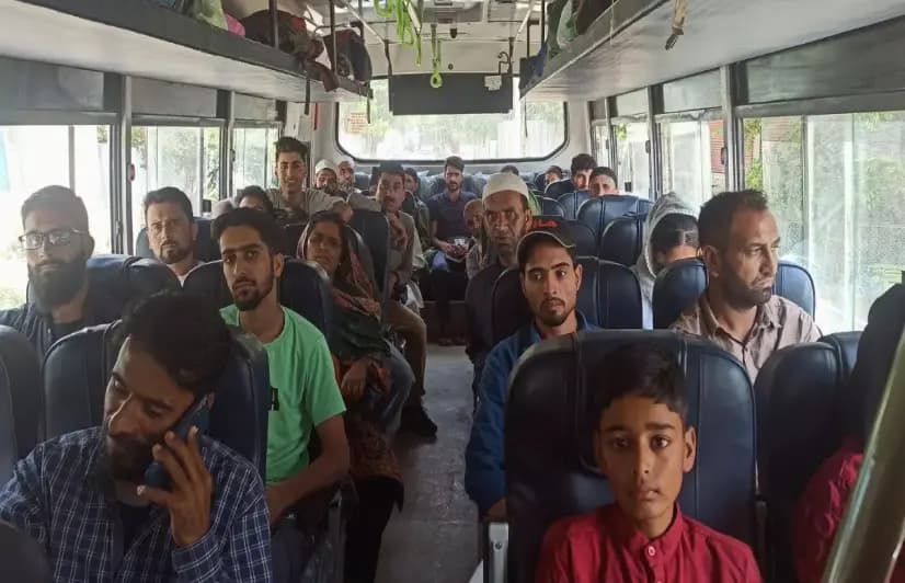 This bus connects border villages to the heart of Kashmir