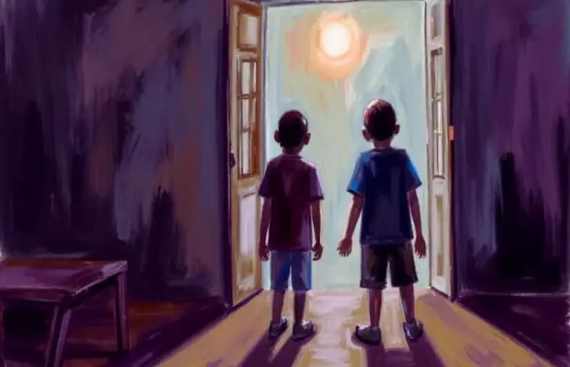 Playful childhood lost within the prison walls